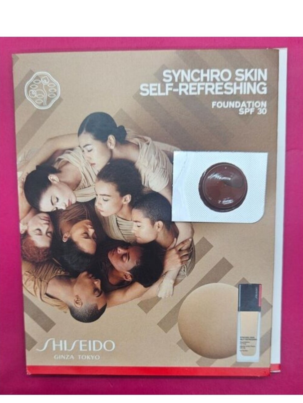 4X Shiseido Synchro  Foundation Sample Card in 540 MAHOGANY